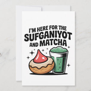 Carte De Remerciements Je suis ici pour Sufganiyot et Matcha Hanoukka Jui