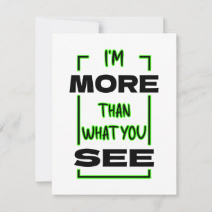 Carte De Remerciements Je suis plus que ce que vous voyez Typographie en