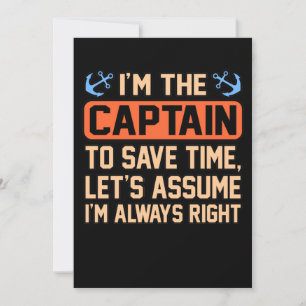 Carte De Remerciements Je suis The Captain Boat Boating Sailor Cruise Lov