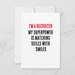 Carte De Remerciements Je suis un recruteur - ma superpuissance fait corr