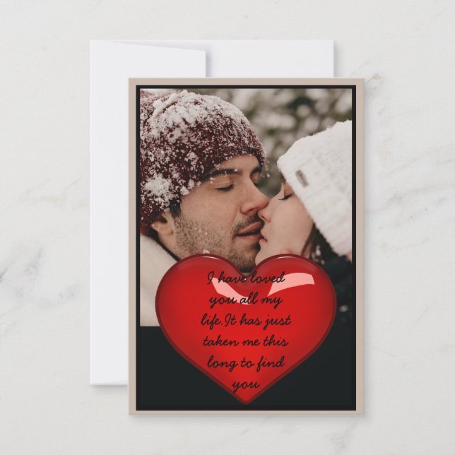 Carte De Remerciements Je T'Ai Aimé Toute Ma Vie Saint Valentin (Devant)