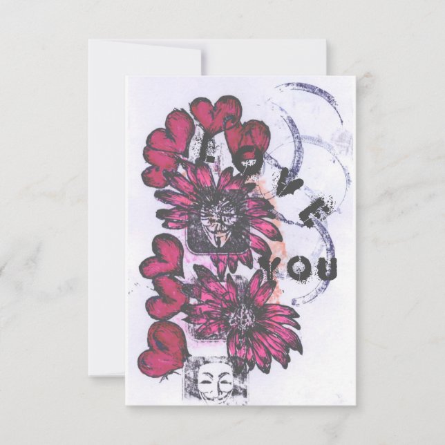 Carte De Remerciements Je t'aime (Devant)