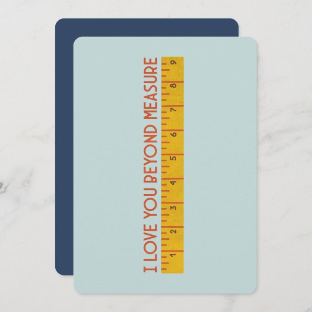 Carte De Remerciements Je T'Aime Au-Delà De La Mesure (Devant / Derrière)