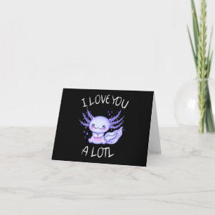 Carte De Remerciements Je t'aime beaucoup Axolotl en amour Toile Fausse P
