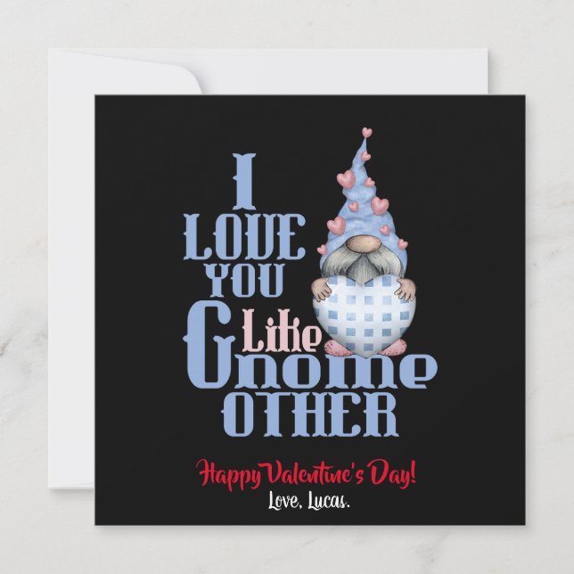 Carte De Remerciements Je T'Aime Comme Gnome Autre Valentine (Devant)