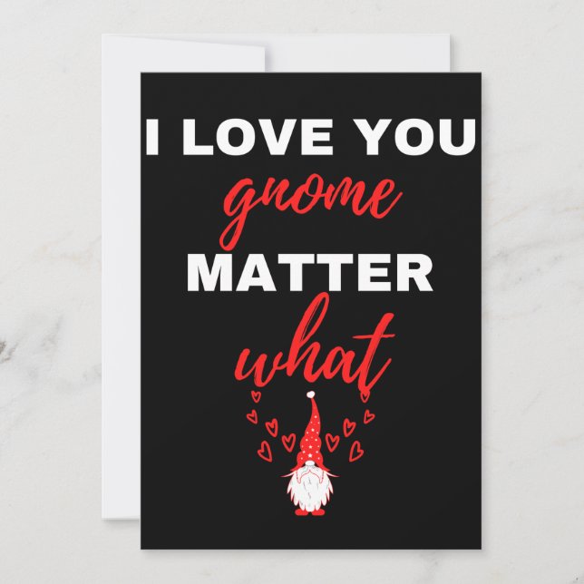 Carte De Remerciements Je T'Aime Gnome Peu Importe Ce Que (Devant)