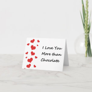 Carte De Remerciements Je t'aime plus que le chocolat Valentine