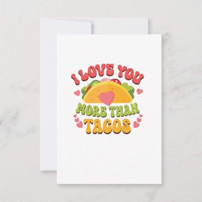 Carte De Remerciements Je t'aime plus que Tacos (Devant)