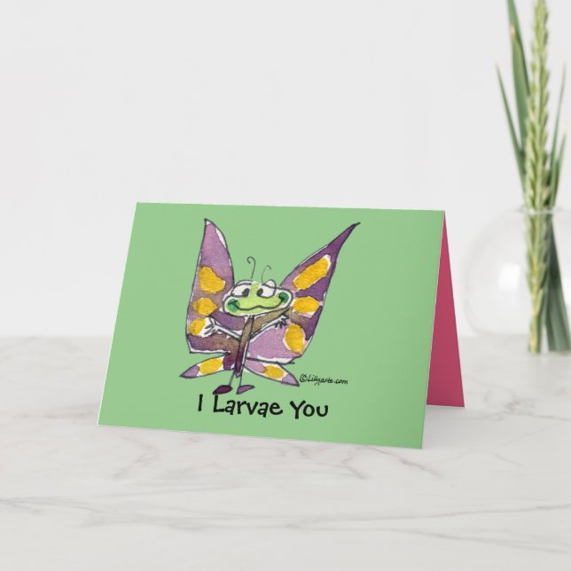Carte De Remerciements Je T'Apprends Tellement MUSH Violet Papillon Love  (Devant)