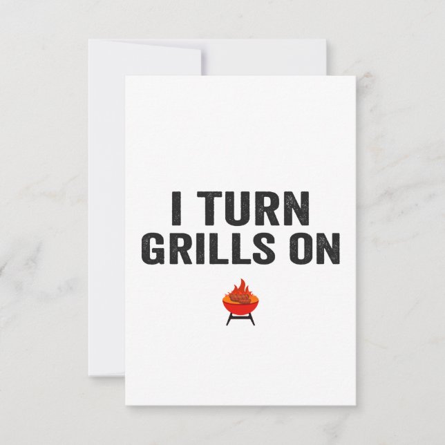 Carte De Remerciements Je Tourne Des Grillades Sur Funny Barbecue Grillan (Devant)