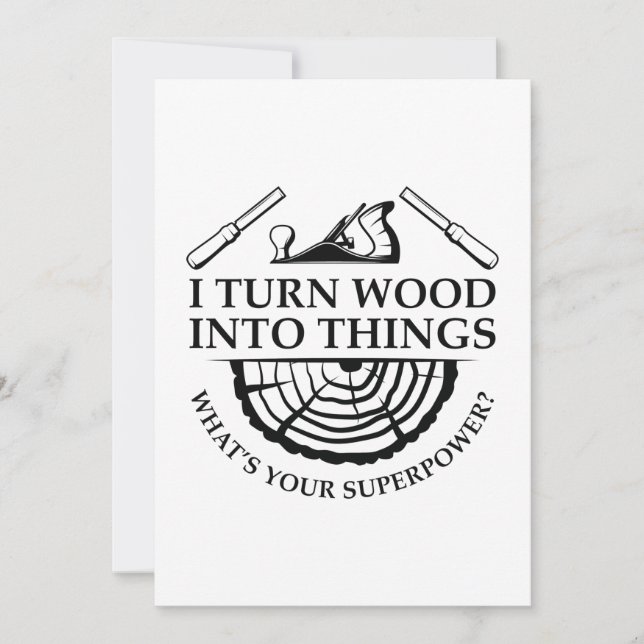 Carte De Remerciements Je Transforme Le Bois En Objets (Devant)