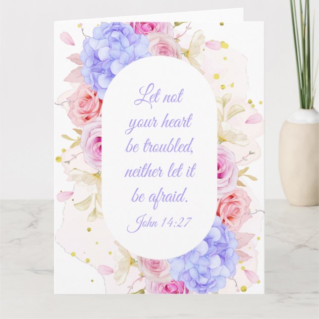 Carte De Remerciements Jean 14:27 Ne Pas Troubler Ton Coeur - Femmes (Devant)