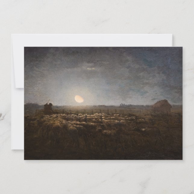 Carte De Remerciements Jean-Francois Millet - Plié, Lune 1872 (Devant)
