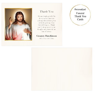 Carte De Remerciements Jésus Christ Divine Miséricorde Funérailles cathol