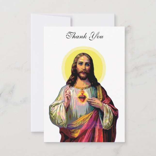 Carte De Remerciements Jesus Christus en style pop art (Devant)