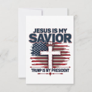 Carte De Remerciements Jésus est mon sauveur Trump est mon président drôl