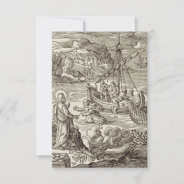 Carte De Remerciements Jésus marchant dans l'eau (Devant)