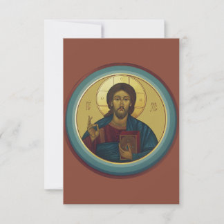 Carte De Remerciements Jesus Pantocrator Byzantine Icon Holy Card
