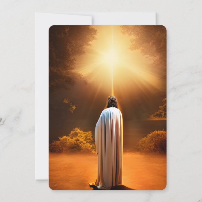 Carte De Remerciements Jésus prie à Gethsémani (Devant)