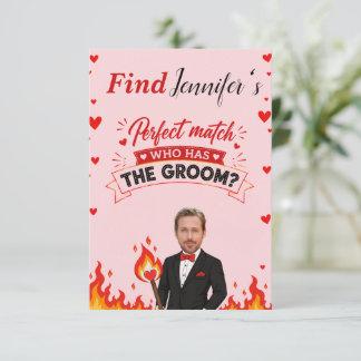 Carte De Remerciements Jeu de fête de mariage modifiable Qui a le marié