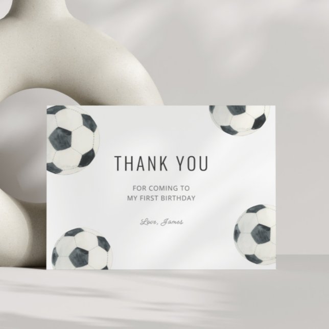 Carte De Remerciements Jeu Heure Football Football Garçon Anniversaire (Créateur téléchargé)