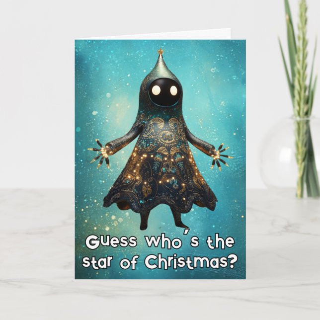 Carte De Remerciements *~* Jeu lunatique amusant Noël magique 15 AP97 (Devant)