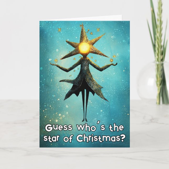 Carte De Remerciements *~* Jeu lunatique amusant Noël magique 24 AP97 (Devant)