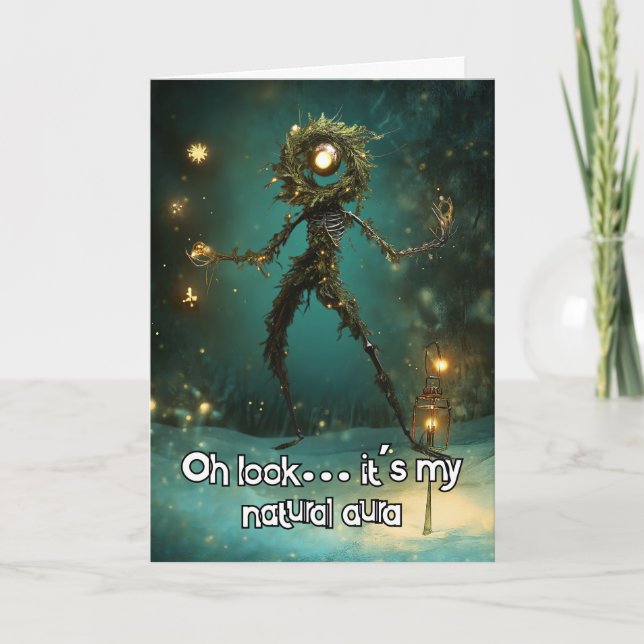 Carte De Remerciements *~* Jeu lunatique drôle magique 11 Noël AP97 (Devant)