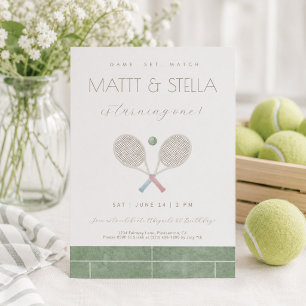 Carte De Remerciements Jeu Match Tennis Twin Premier Anniversaire invitat