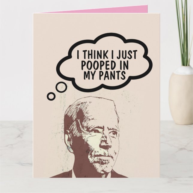 CARTE DE REMERCIEMENTS JOE BIDEN FUNNY POOP VALENTINE'S DAY CARDS (Devant)