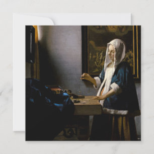 Carte De Remerciements Johannes Vermeer - Femme tenant un équilibre