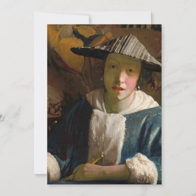 Carte De Remerciements Johannes Vermeer - Fille avec une Flûte (Devant)
