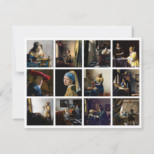 Carte De Remerciements Johannes Vermeer - Grille des chefs-d'oeuvre