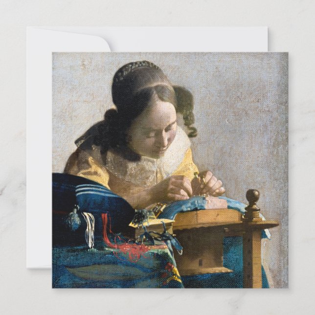 Carte De Remerciements Johannes Vermeer - Le Lacemaker (Devant)