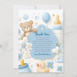 Carte De Remerciements Joie Bleue : Cadeau pour un Petit Garçon
