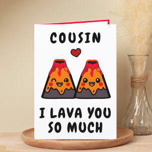 Carte De Remerciements Joli Anniversaire du Cousin de Lava Volcano