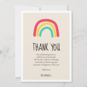 Carte De Remerciements Joli Baby shower arc-en-ciel moderne