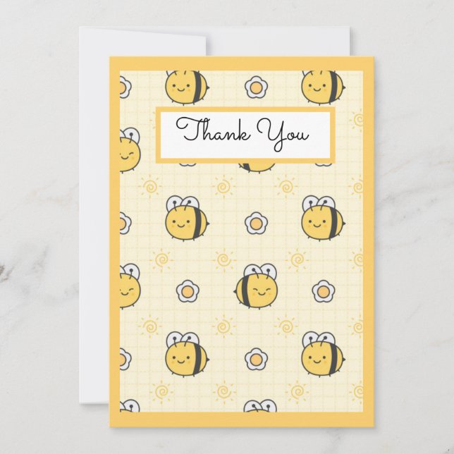 Carte De Remerciements Joli Baby shower de fille Bumble Bee Boy (Devant)