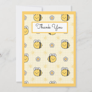 Carte De Remerciements Joli Baby shower de fille Bumble Bee Boy
