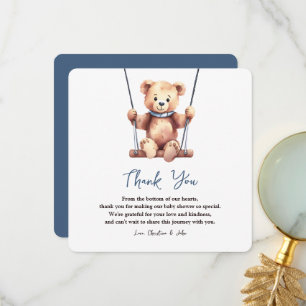Carte De Remerciements Joli Baby shower Garçon Teddy Bear