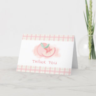 Carte De Remerciements Joli Baby shower rose En vichy rose pâle