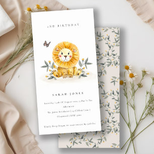 Carte De Remerciements Joli bébé Lion Foliage N'importe quel âge Annivers