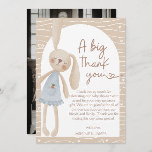 Carte De Remerciements Joli Boho Oh Baby Bunny Hearts Baby shower