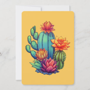 Carte De Remerciements Joli cactus en fleurs