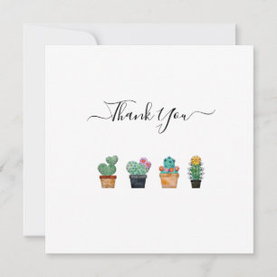 Carte De Remerciements Joli cactus verdure fleur