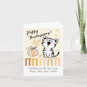 Carte De Remerciements Joli Chat Bonne Action de Grâce