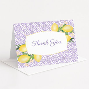 Carte De Remerciements Joli citrons Lilac violet Baby shower photo