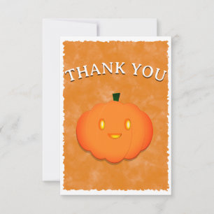Carte De Remerciements Joli Citrouille Halloween Baby shower d'aquarelle