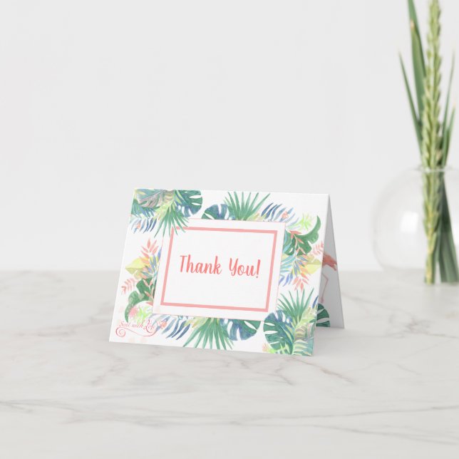 Carte De Remerciements Joli Conte de Fées Pour Deux Fleur Tropicale de Fl (Devant)