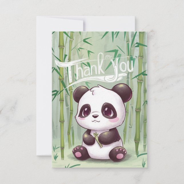 Carte De Remerciements Joli désir Panda (Devant)
